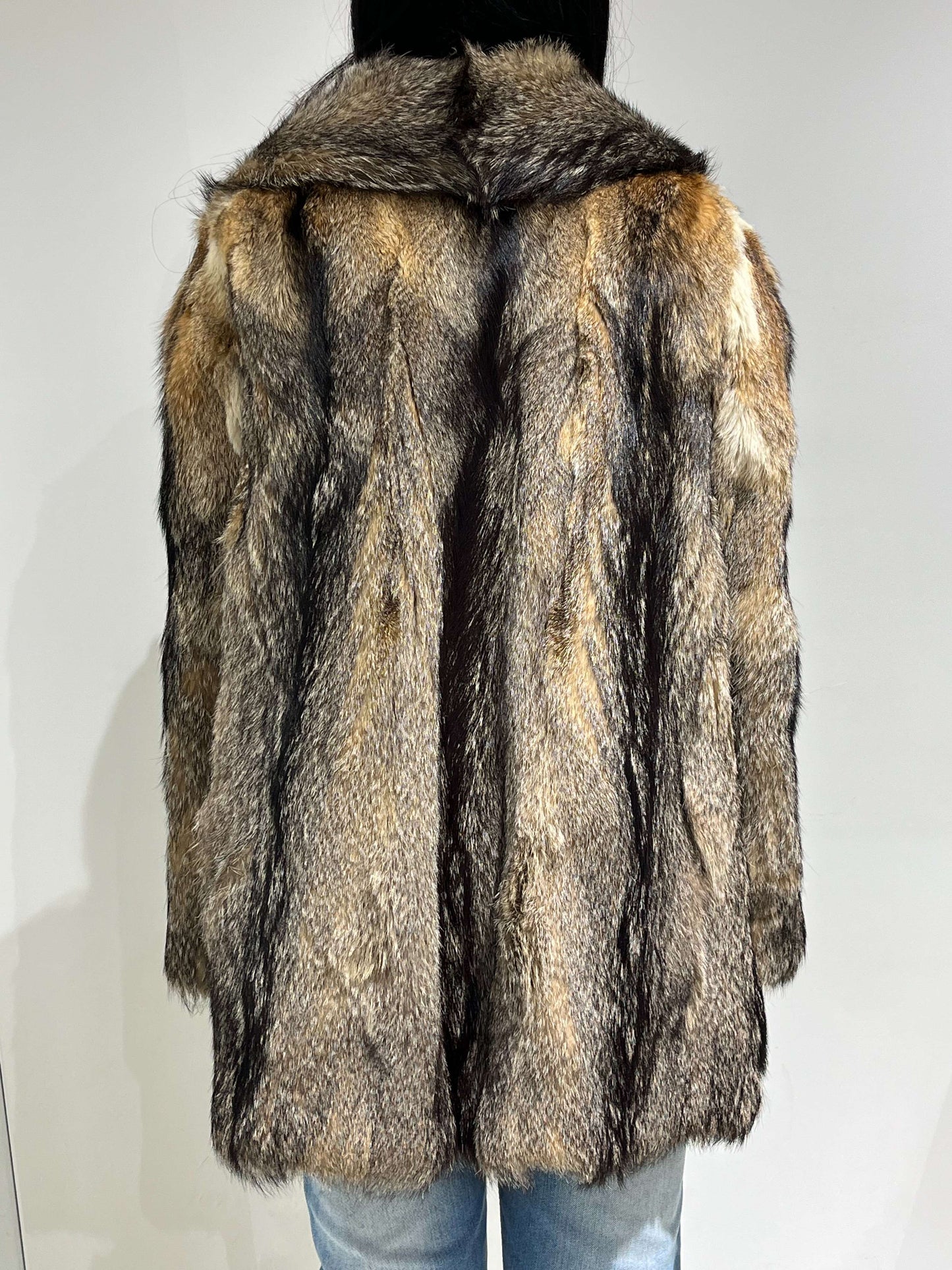 Vintage 90s Stockholm Style Fur Maxi Coat