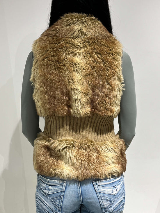 Vintage Y2K Bimbo Core Furry Vest