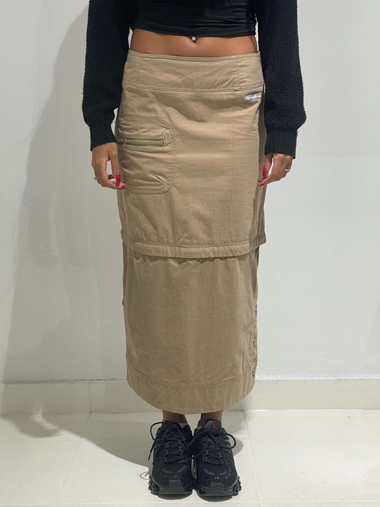 Vintage 00s Cargo Maxi Skirt (Adaptable)