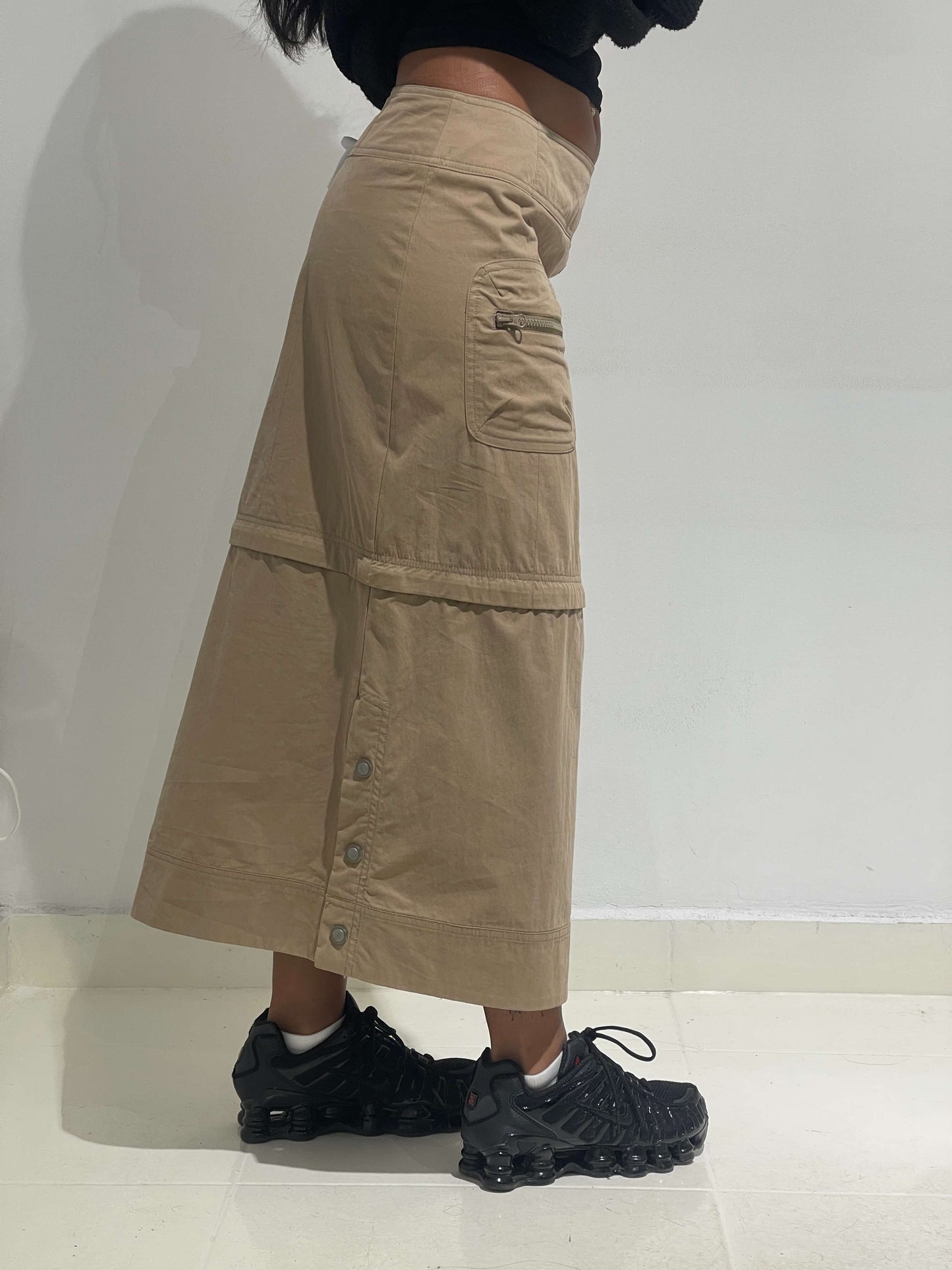 Vintage 00s Cargo Maxi Skirt (Adaptable)