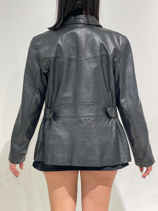 Vintage 90s Leather Zipper Jacket