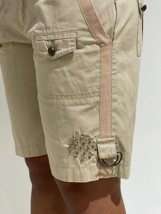 Vintage 00s Jorts With Embroidered Trival and Beads