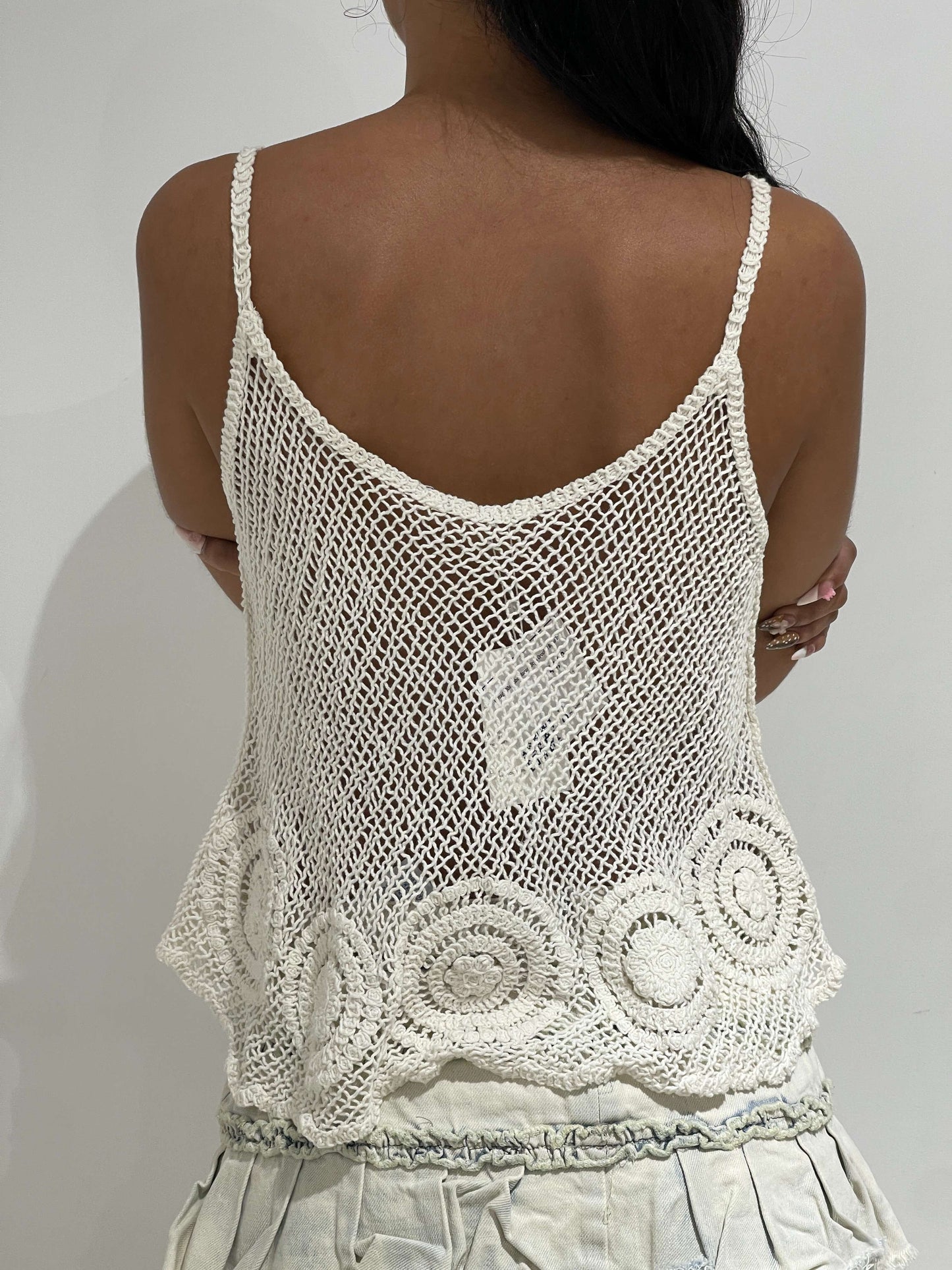 Vintage 00s Isabel Marant Style Crochet Boho Top