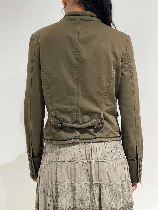 Vintage 00s Kate Moss Style Militar Jacket in khaki