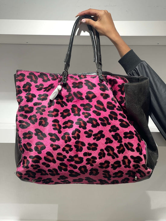 Vintage 00s City Balenciaga Style Leopard Maxi Bag