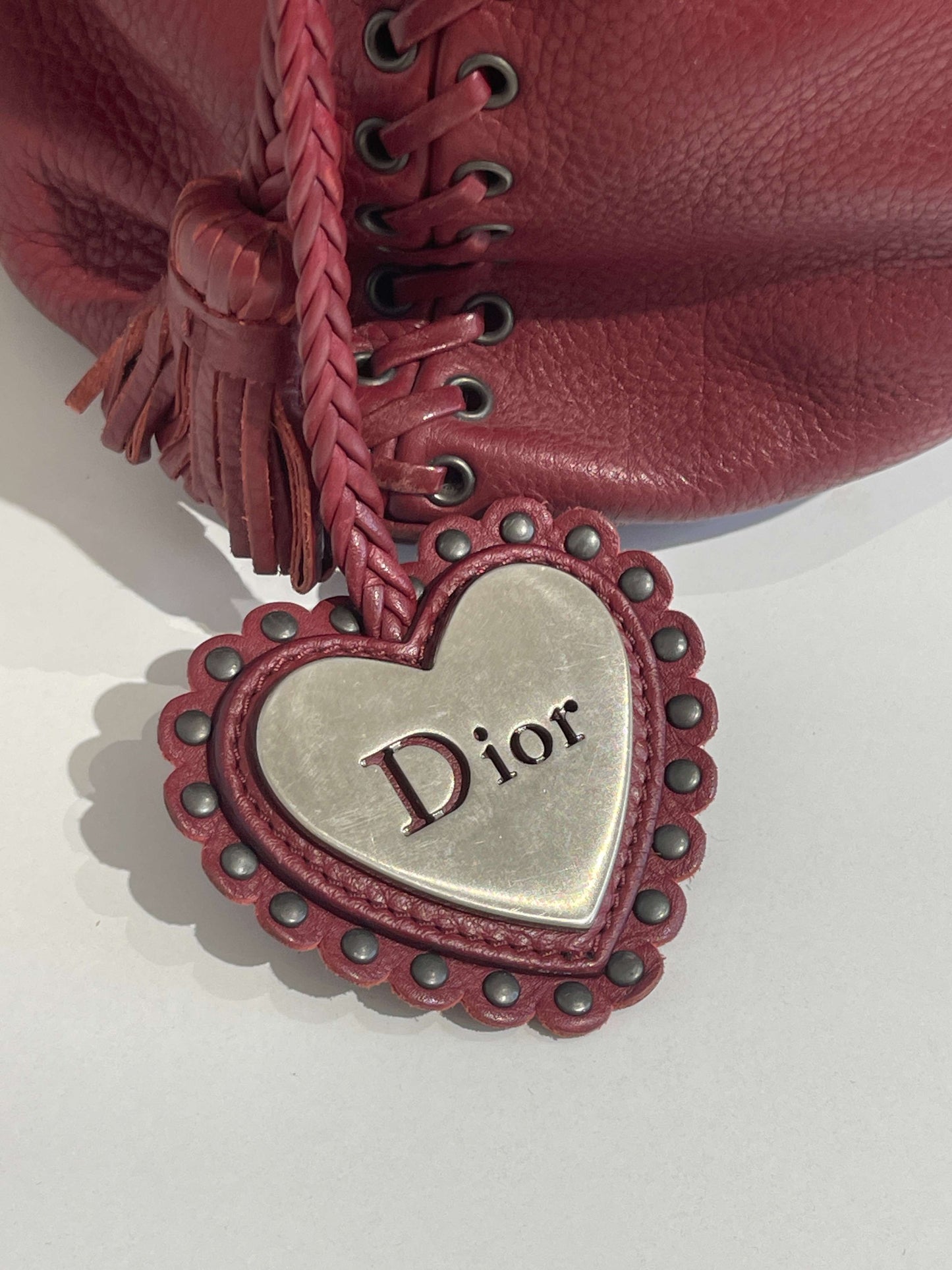 Vintage 00s Dior by John Galliano Heart Red Bag