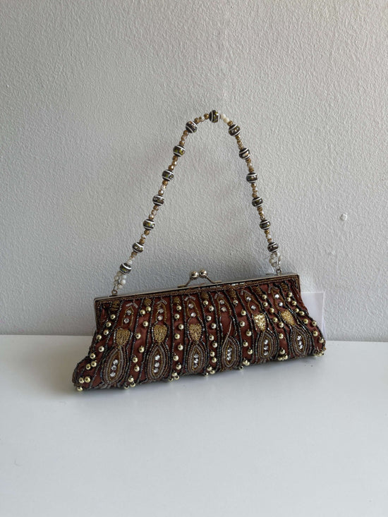 Vintage 90s Beaded Baguette Bag