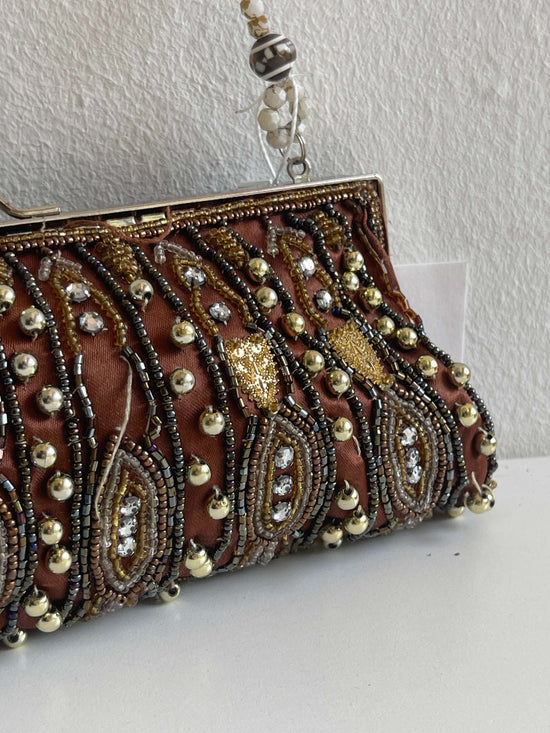 Vintage 90s Beaded Baguette Bag