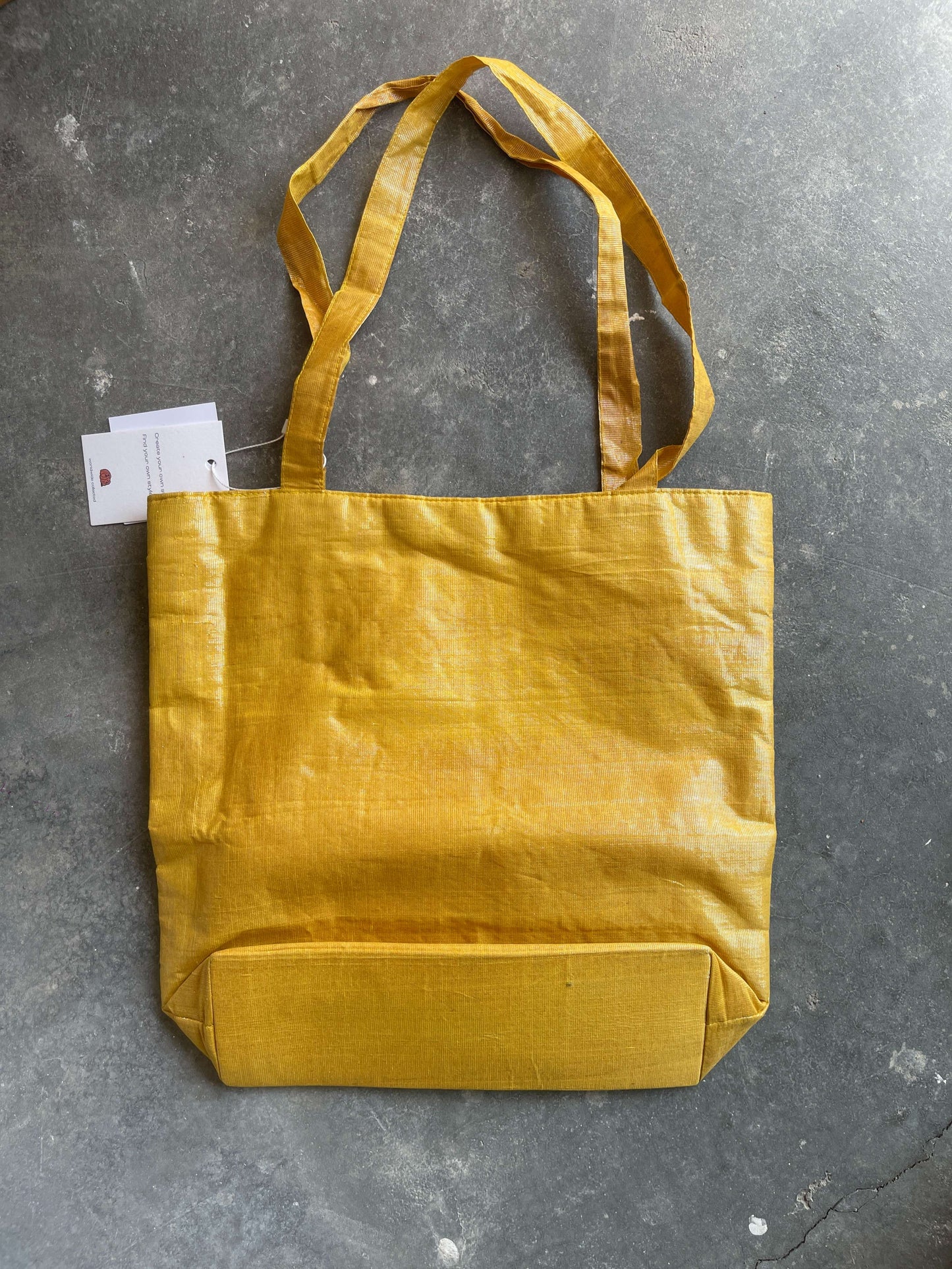 Vintage 90s Shimmery Ethnic Bag In Yellow