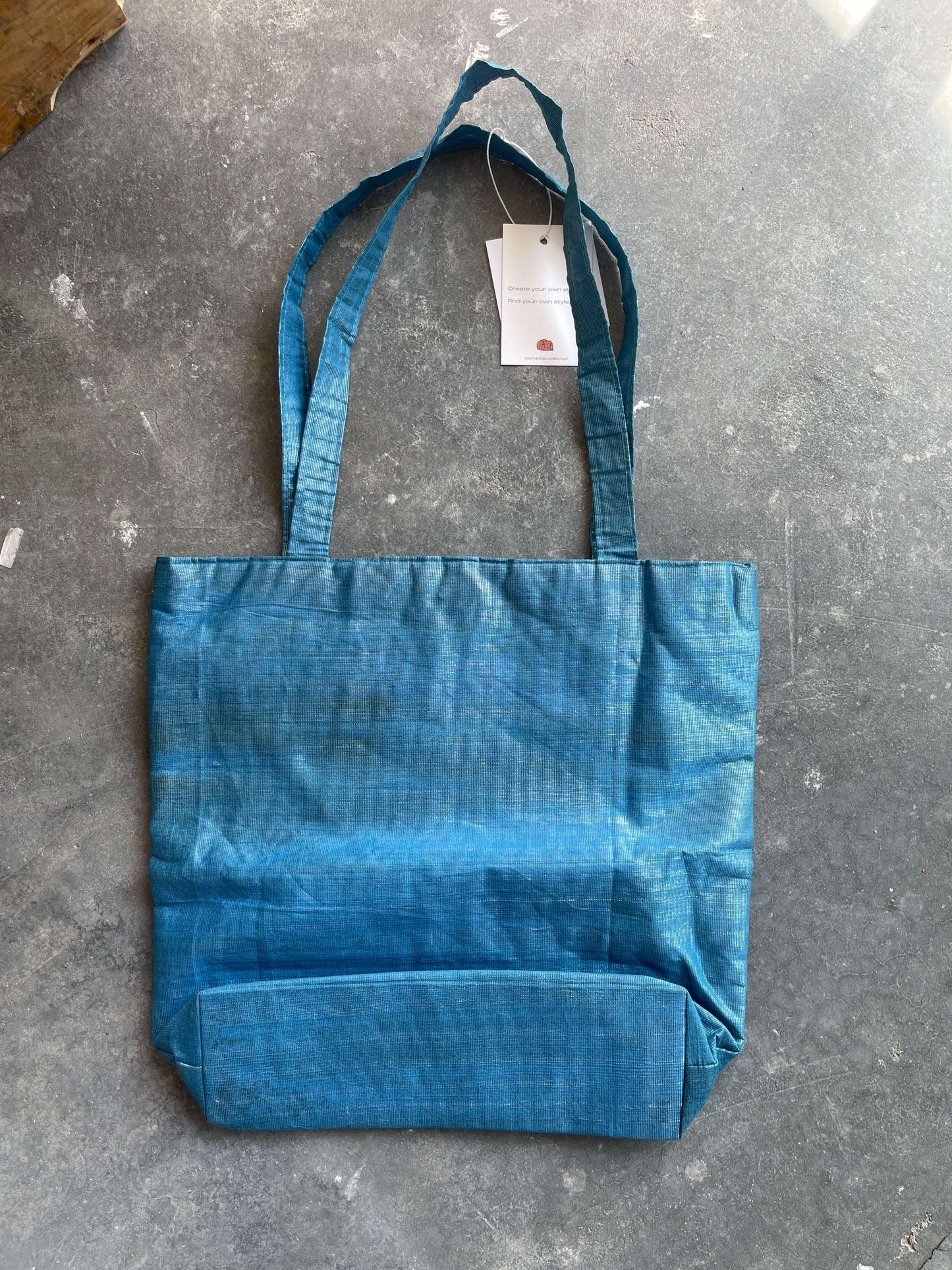 Vintage 90s Shimmery Ethnic Bag In Blue