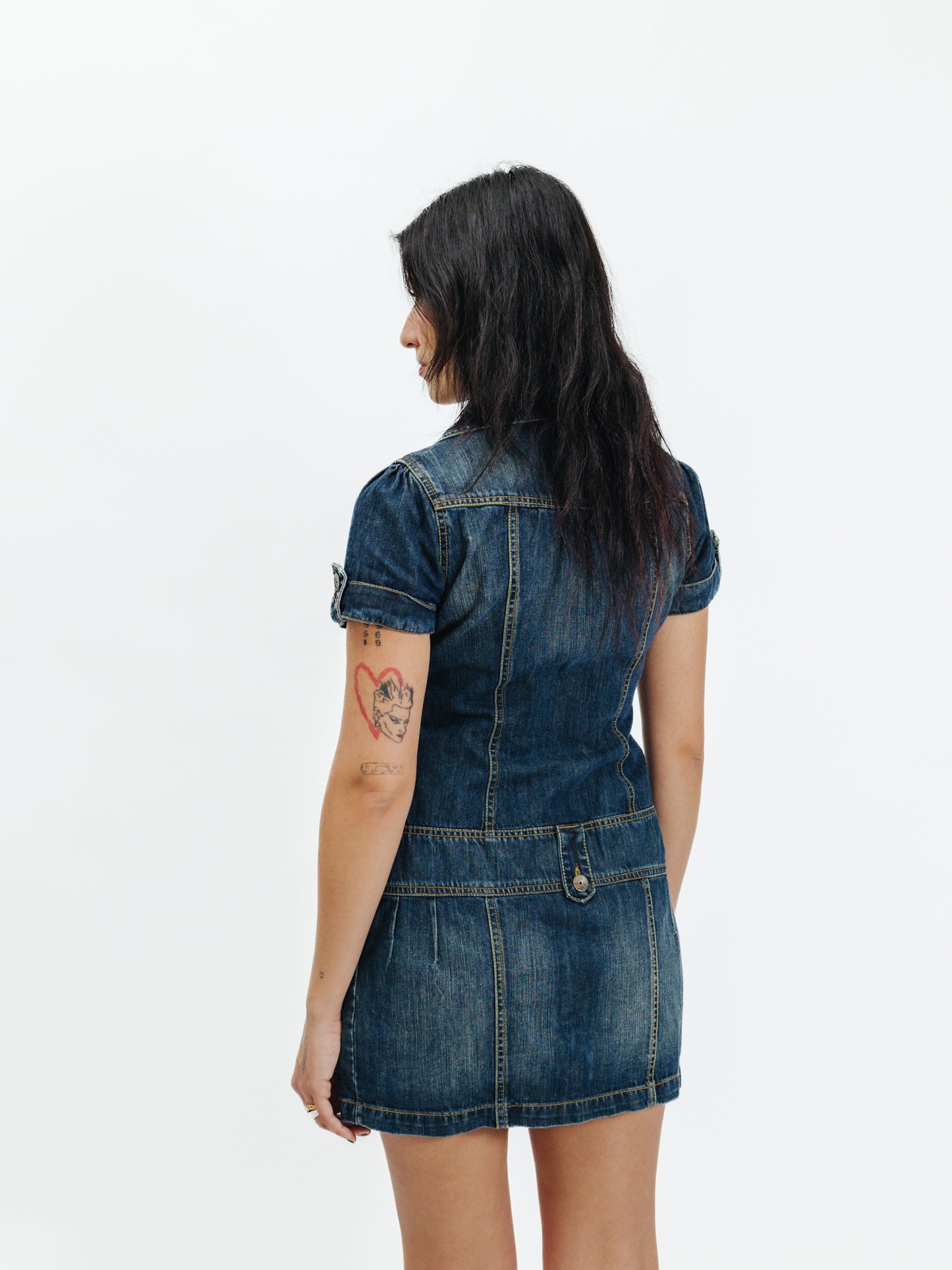 Vintage 00s Indie Sleaze Denim Cargo Dress