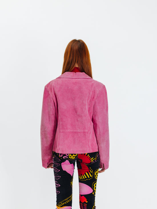 Vintage Pink Suede Blazer 90s