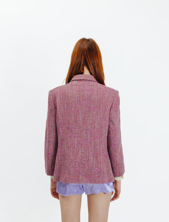 Vintage late 90s Double Zip Up Tweed Jacket