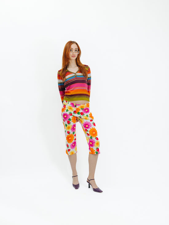 Vintage Y2K Capri Y2K Flowers Pants