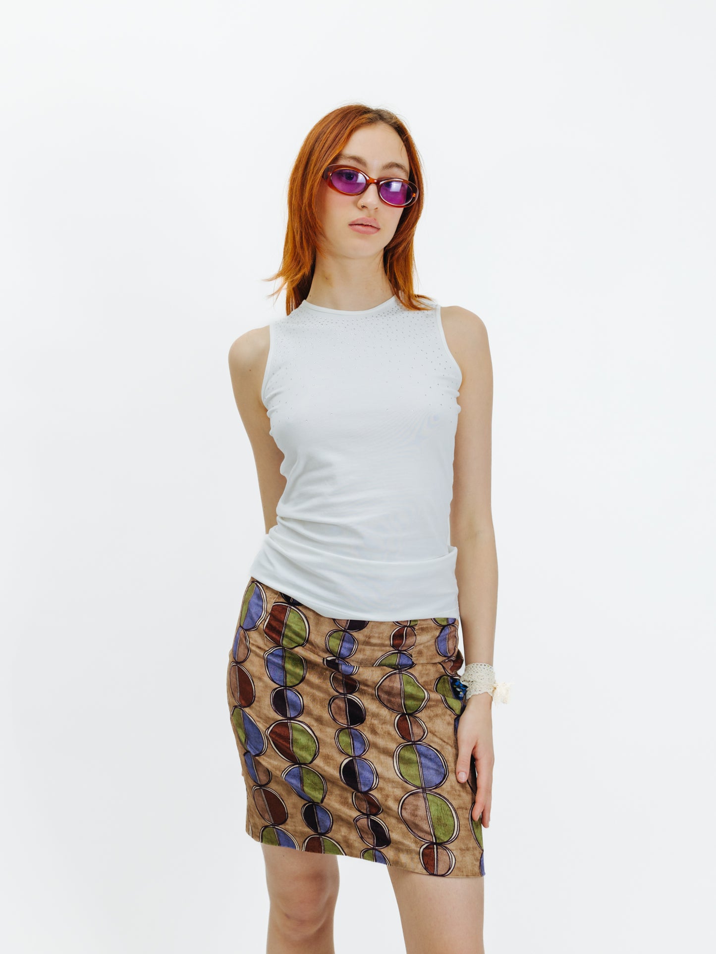 Vintage 90s Alexa Chung Style Retro Skirt