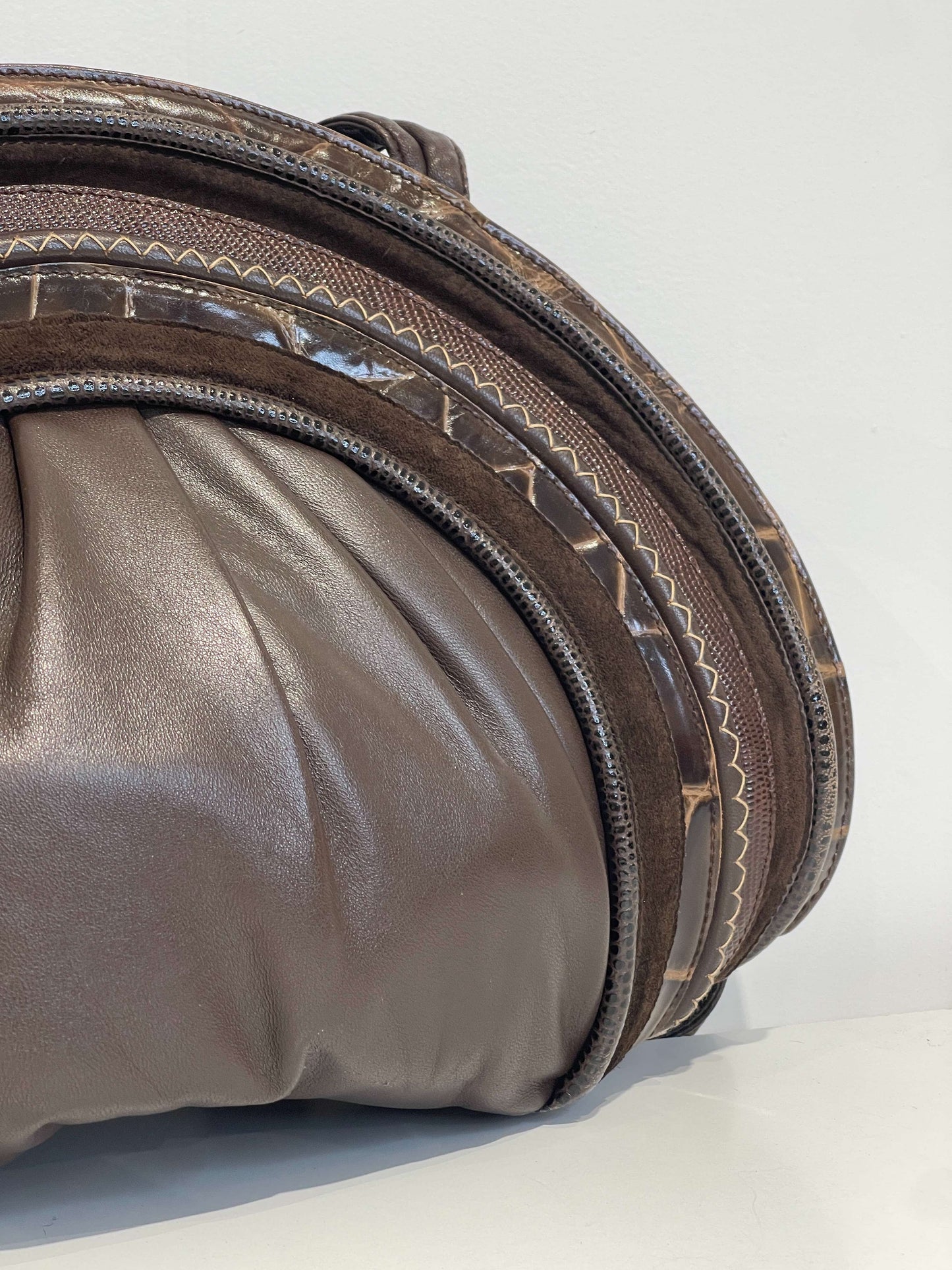 Vintage 90s Half Moon Leather Bag