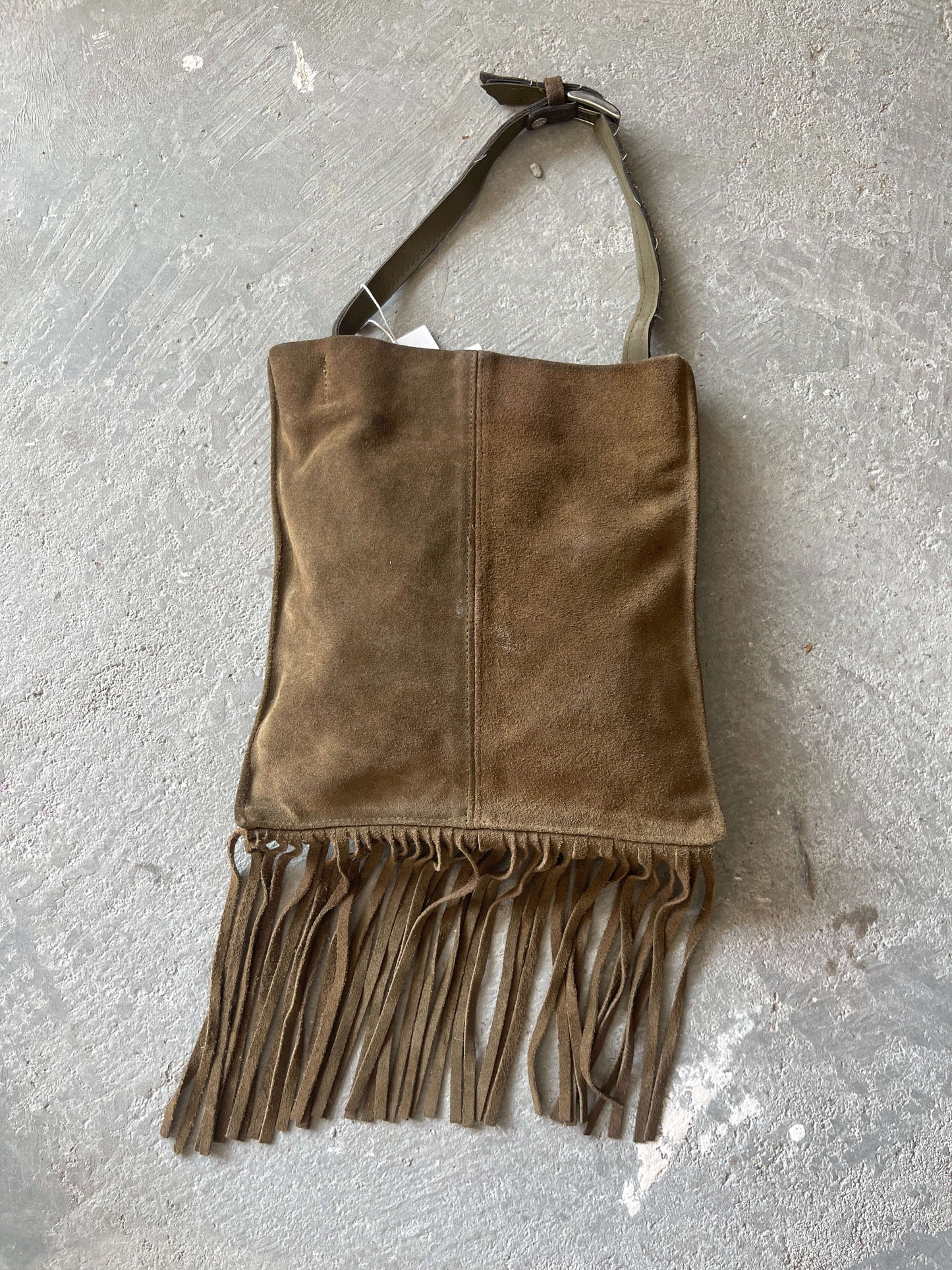 Vintage 00s Suede Shoulder Bag With Fringes