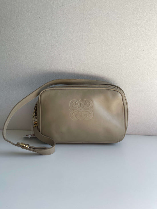 Vintage 90s Loewe Style Leather Double Bag