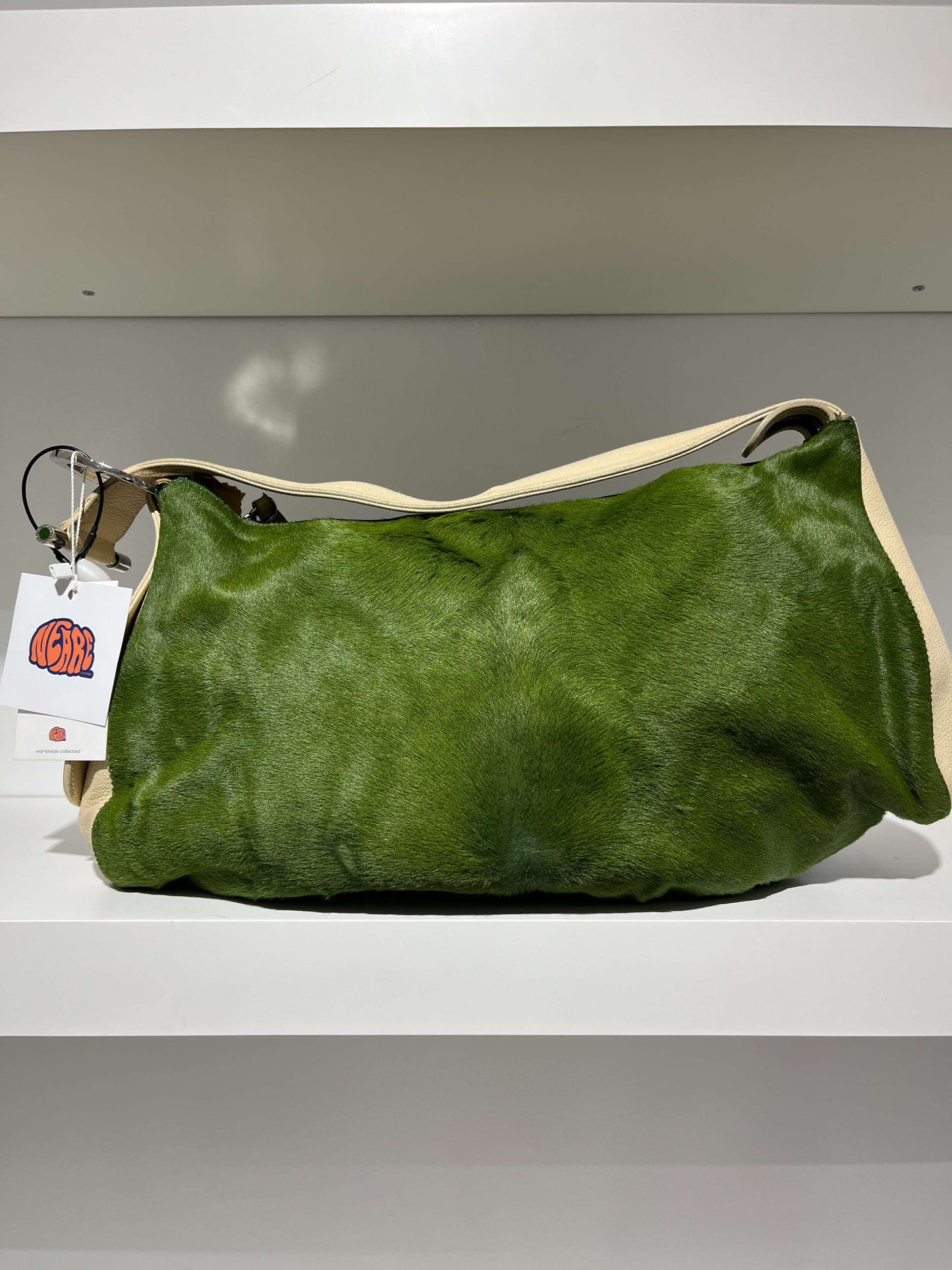 Vintage Late 90s Bulgari Green Fur Bag