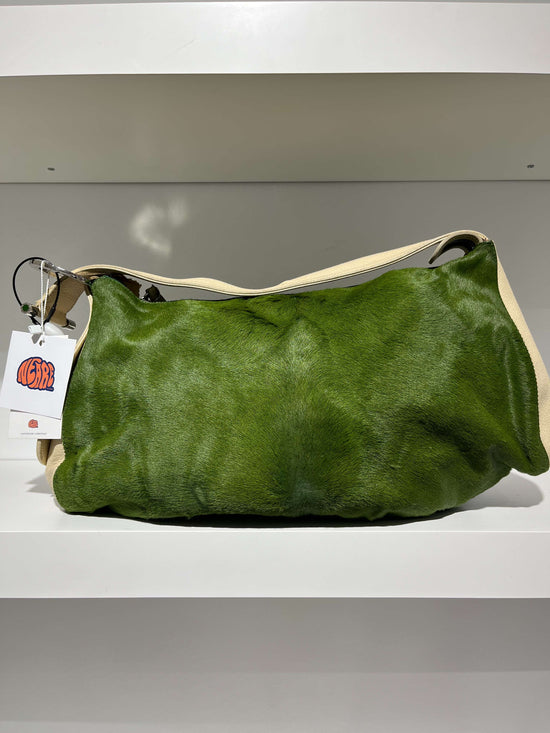 Vintage Late 90s Bulgari Green Fur Bag