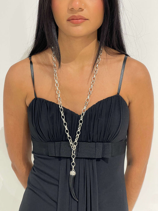 Vintage 90s Horn Chain Necklace/ Bodychain