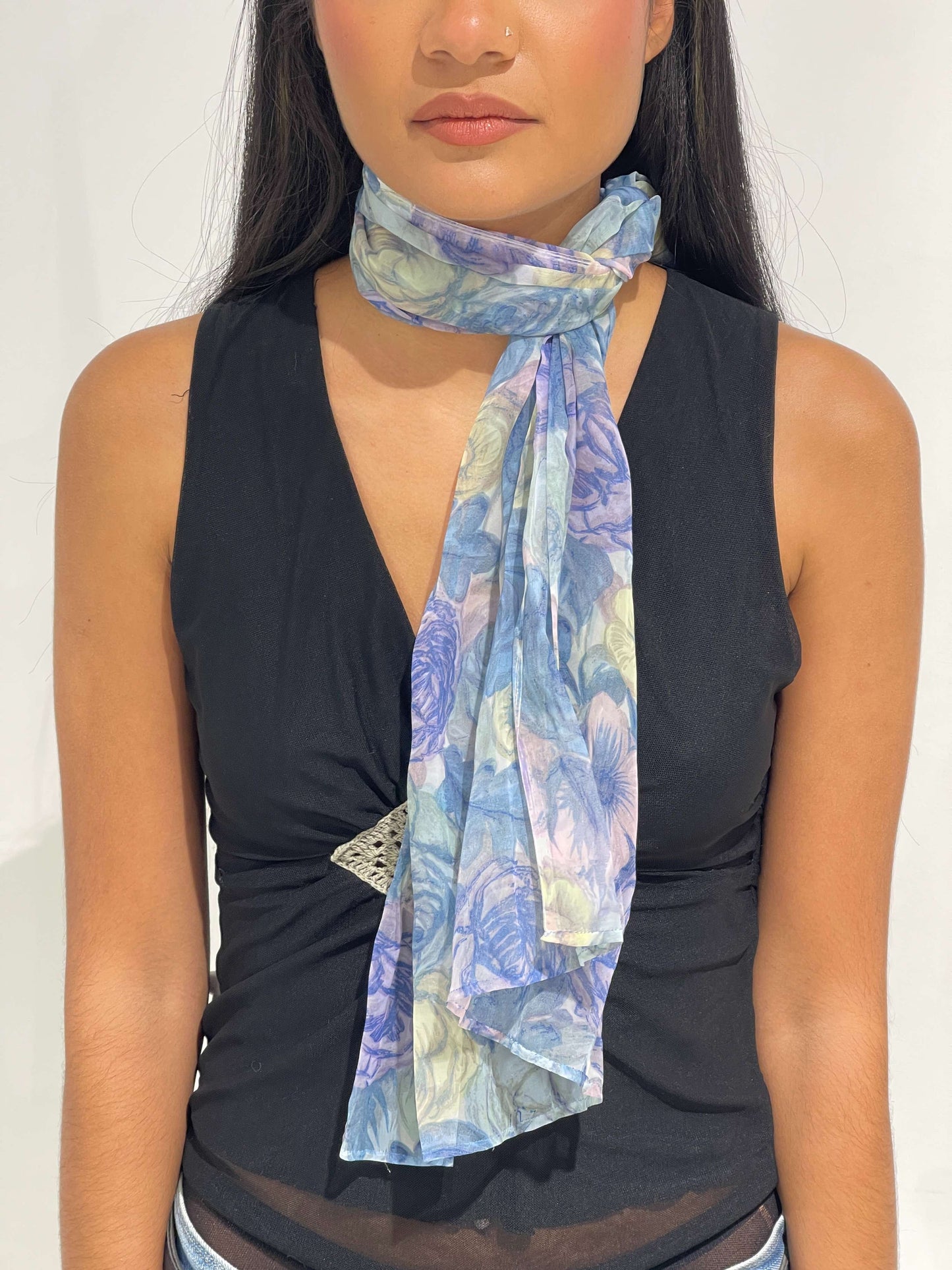 Vintage 00s Floral Scarf