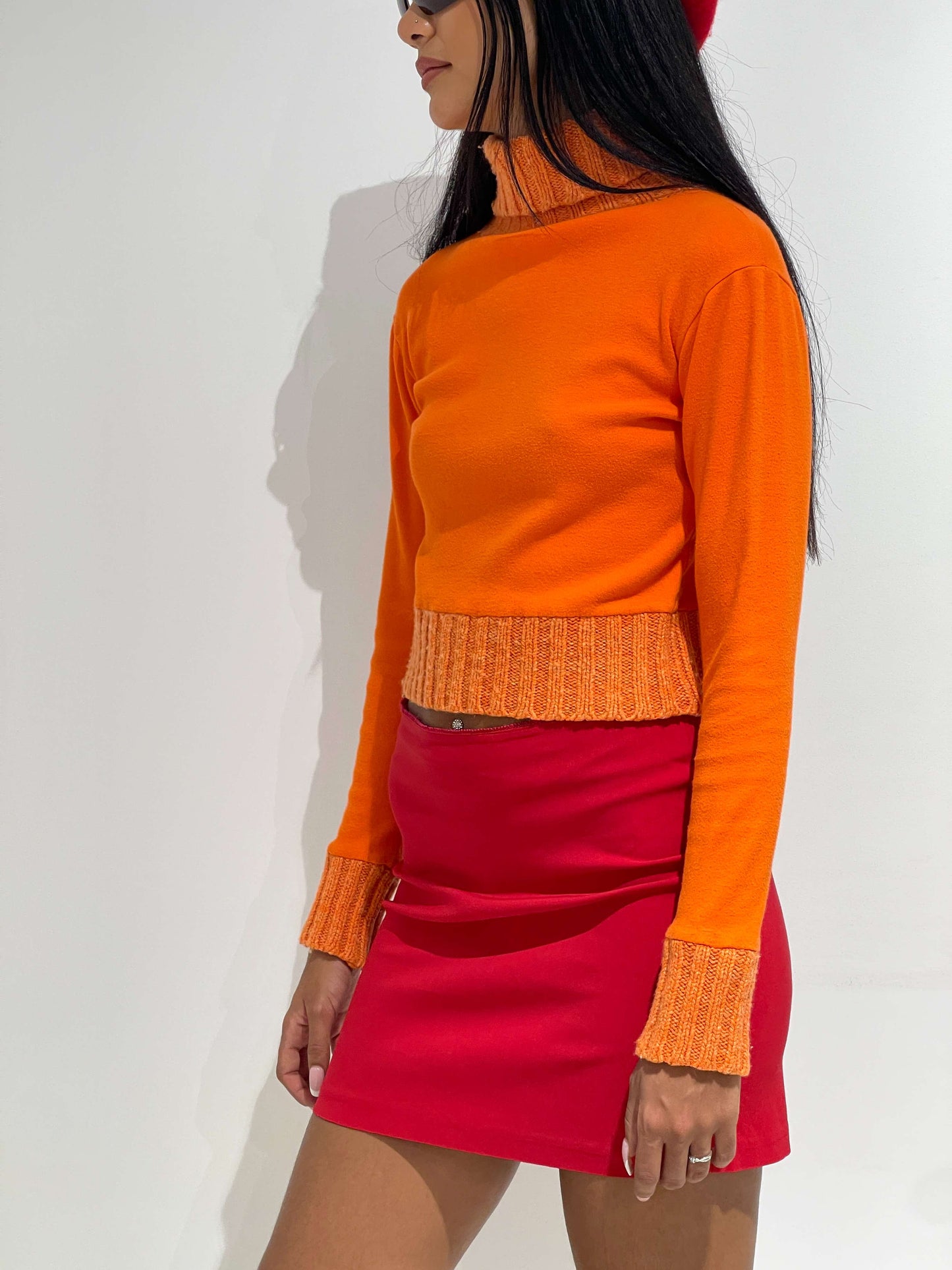 Vintage Y2K Knitted Turtleneck In Orange