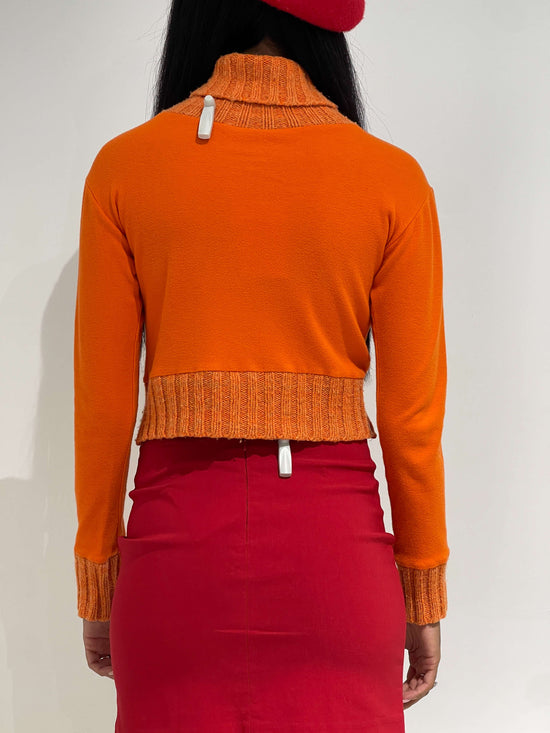 Vintage Y2K Knitted Turtleneck In Orange