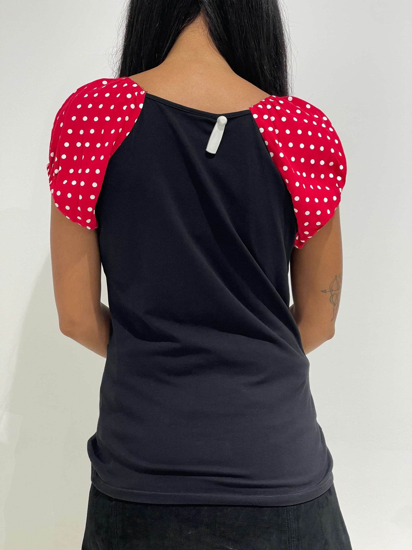 Vintage 00s Milkmaid Dots Top Minnie Mouse Style