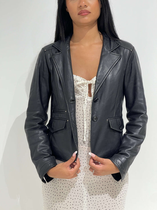 Vintage 00s Gabbriette Leather Blazer