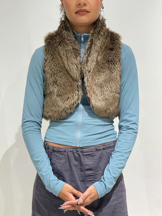 Vintage 00s Indie Sleaze Furry Vest