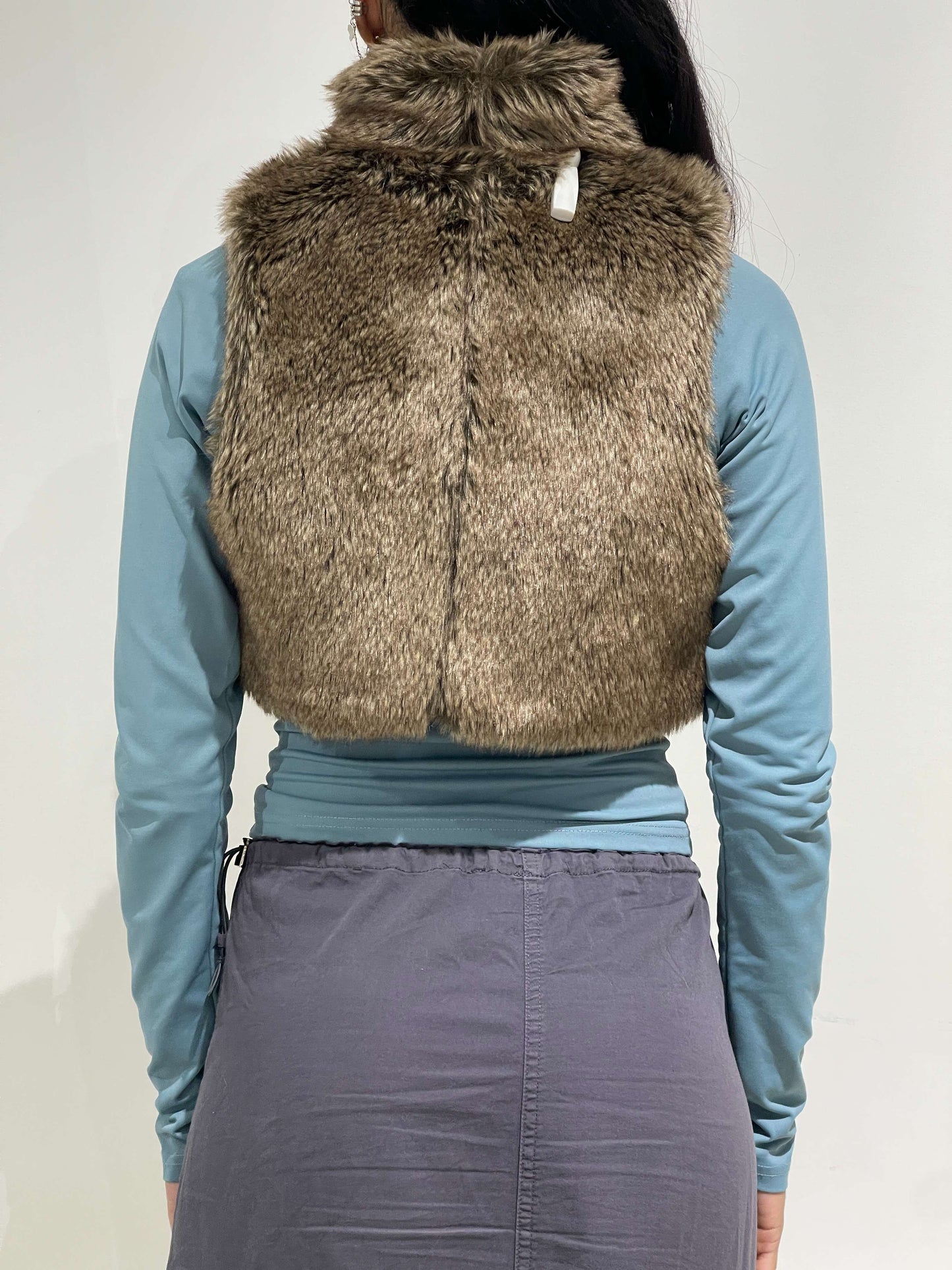 Vintage 00s Indie Sleaze Furry Vest