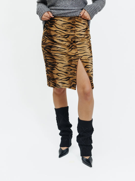 Vintage Tiger Print Y2K Skirt