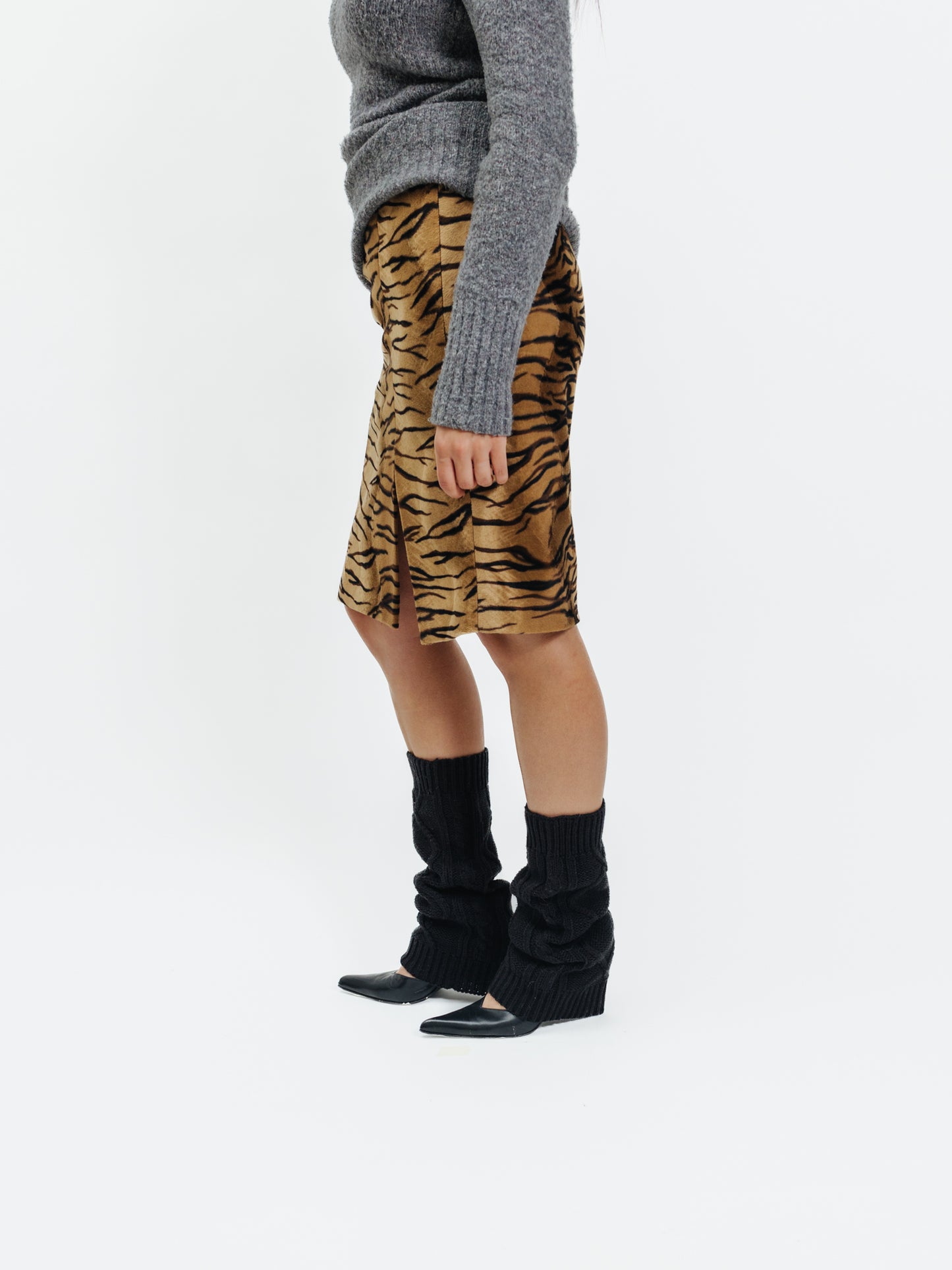 Vintage Tiger Print Y2K Skirt