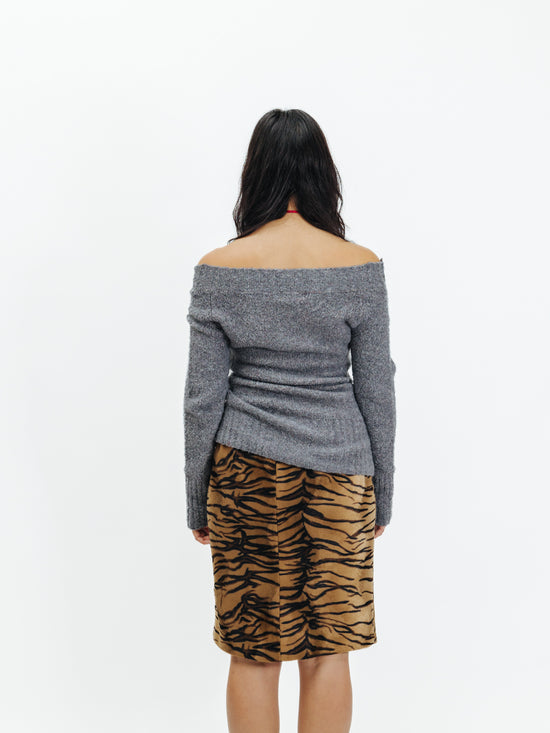 Vintage Tiger Print Y2K Skirt