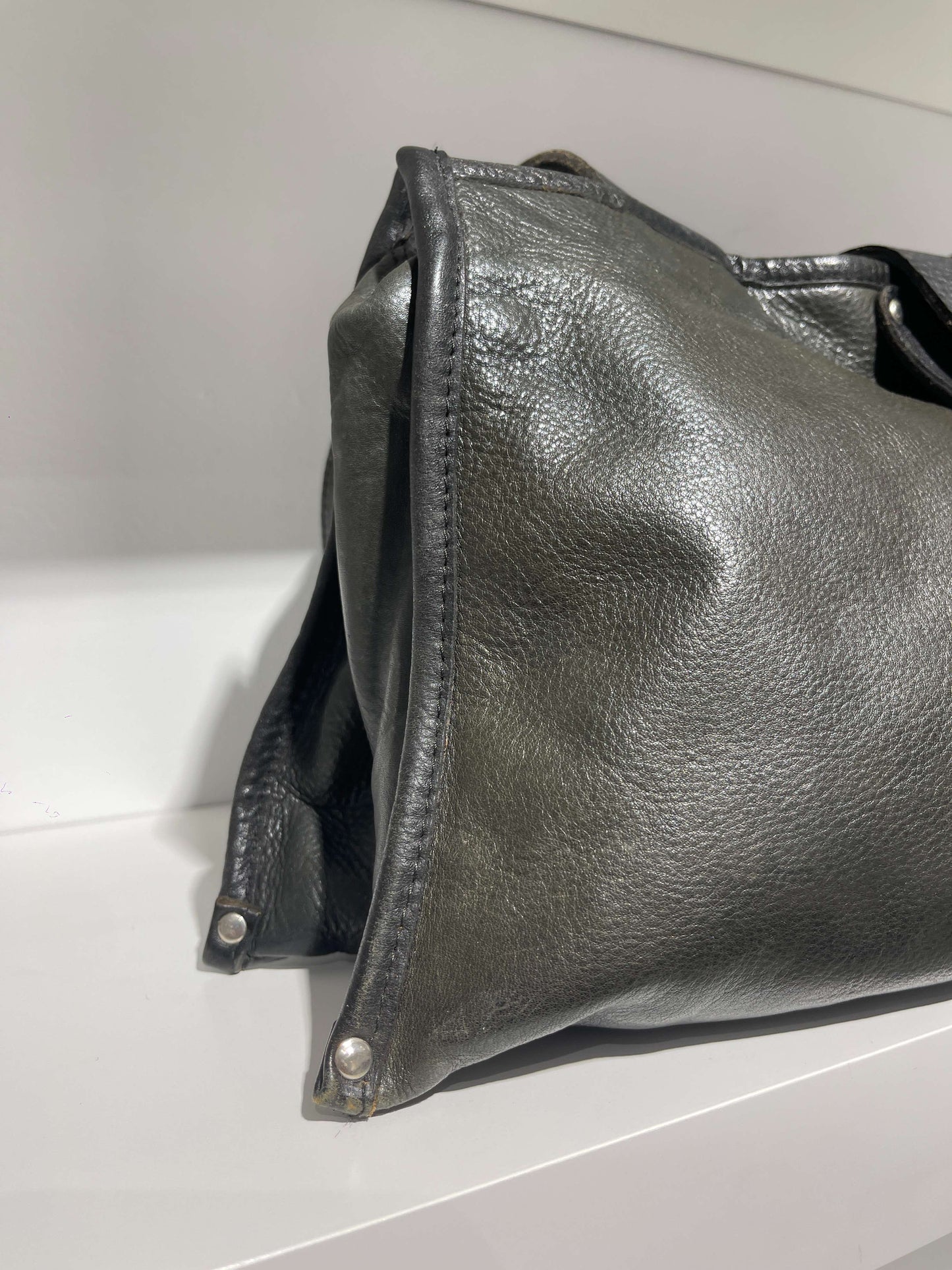 Vintage 00s Rick Owens Style Maxi Leather Bag