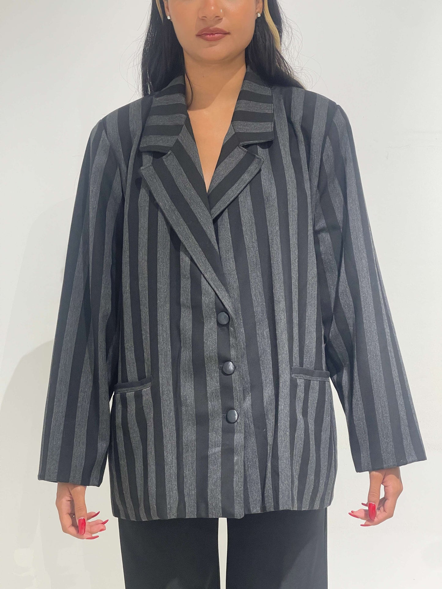 Vintage 90s Oversized Striped Blazer