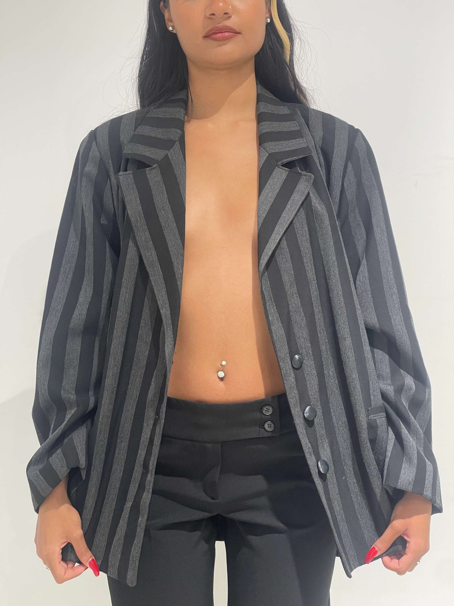 Vintage 90s Oversized Striped Blazer