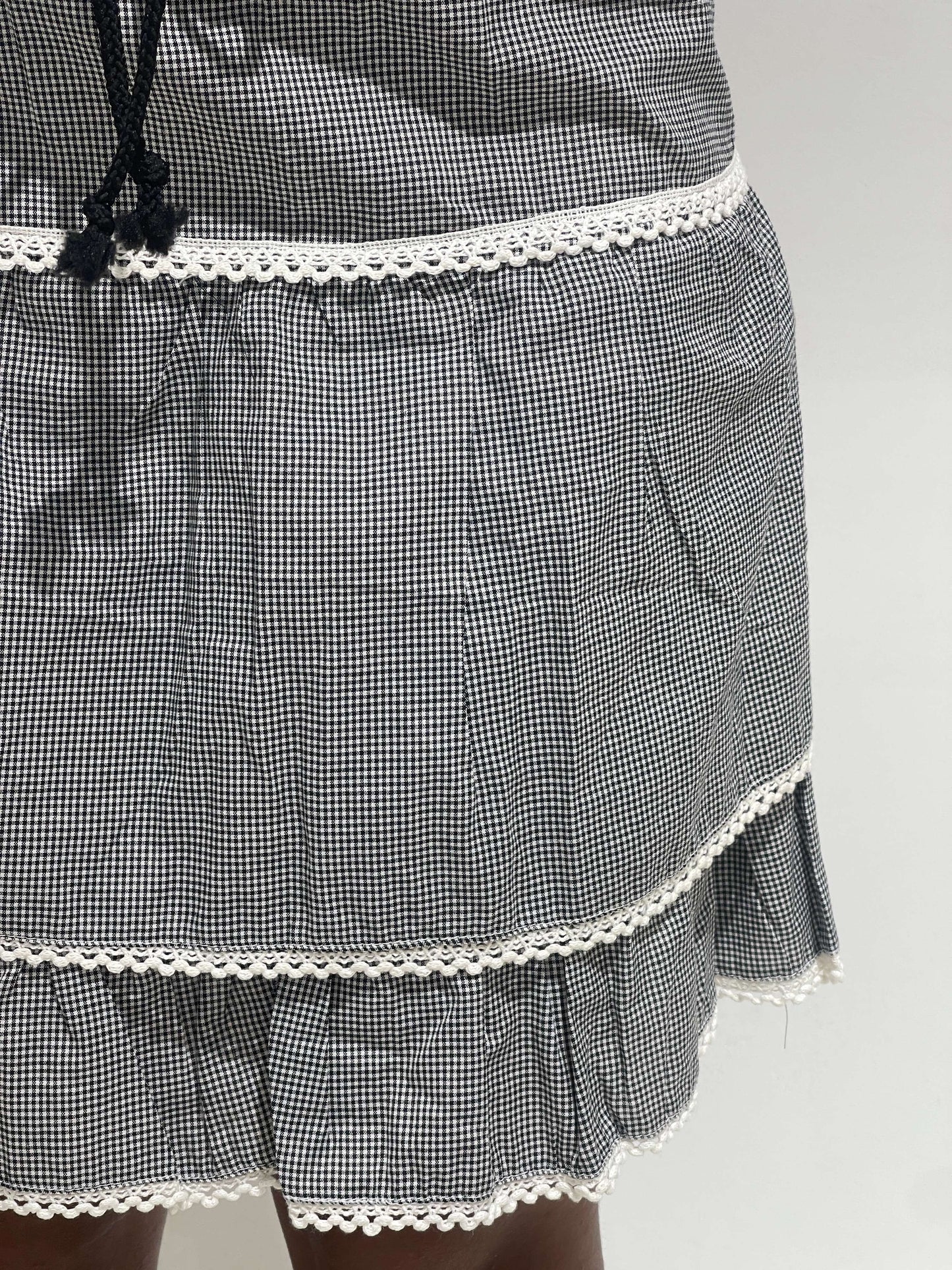 Vintage 00s Isabel Marant Style Checkered Ruffled Skirt