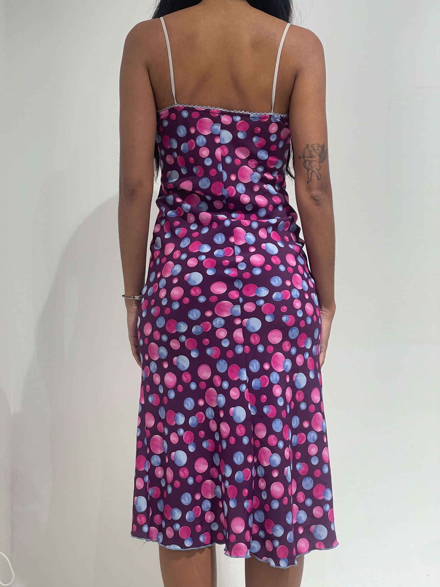 Vintage Late 90s Carrie Bradshaw Dots Midi Dress