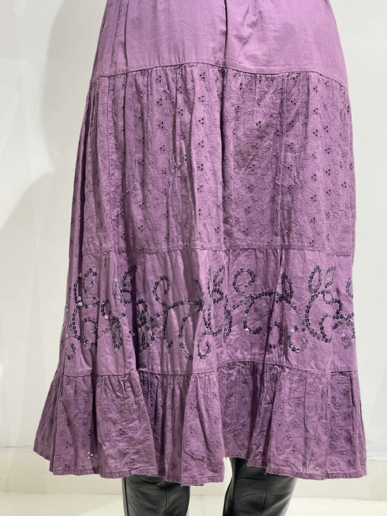 Vintage 00s Ralph Lauren Style Boho Maxi Skirt