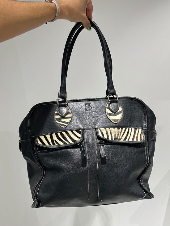 Vintage Late 90s Zebra Leather Bag