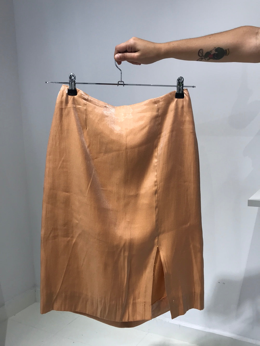 Vintage 90s Corporate Siren Shimmery Midi Skirt