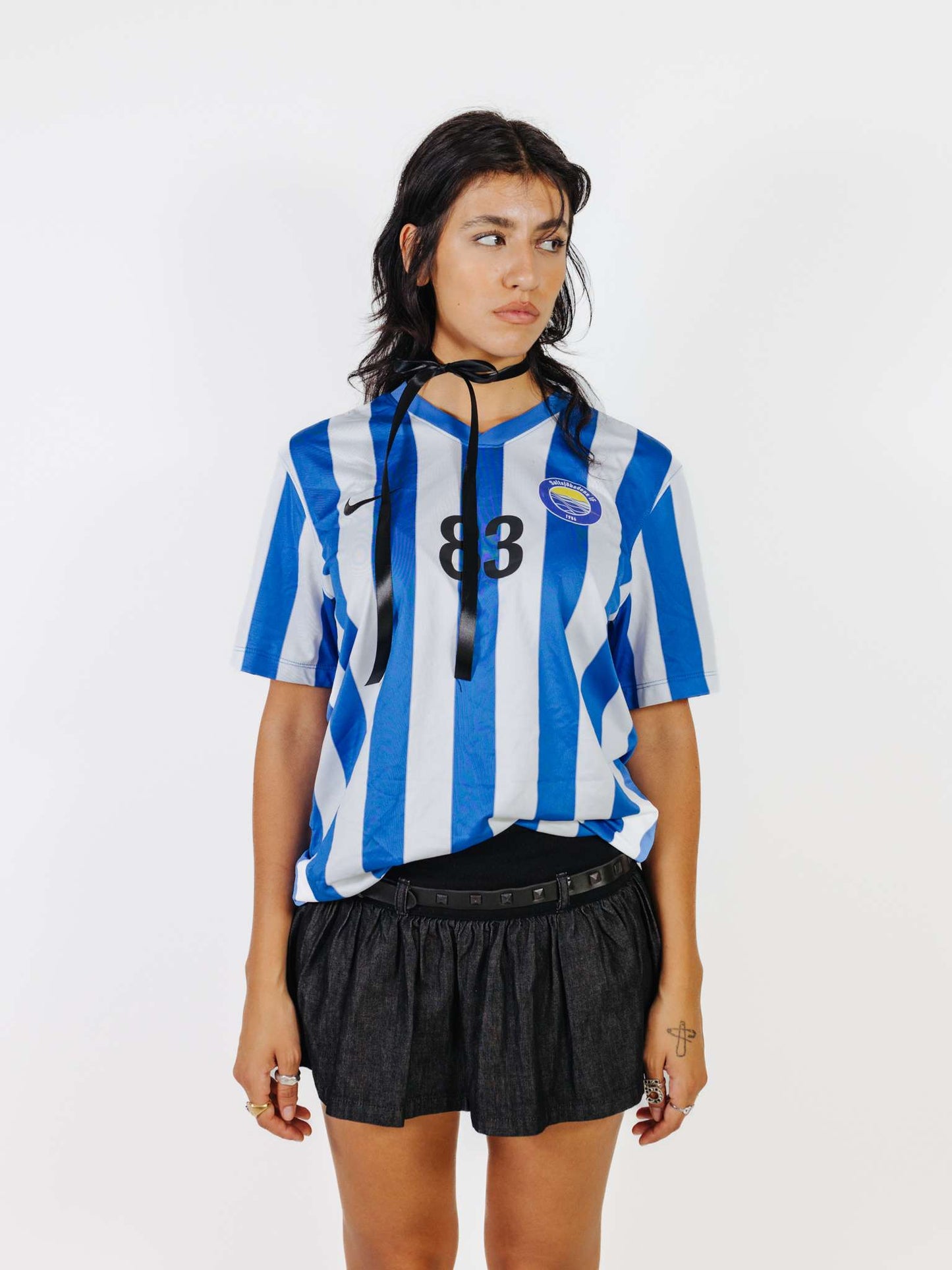 Camiseta Vintage Blokette De Nike A Rayas De Futbol Sueca Años 2000