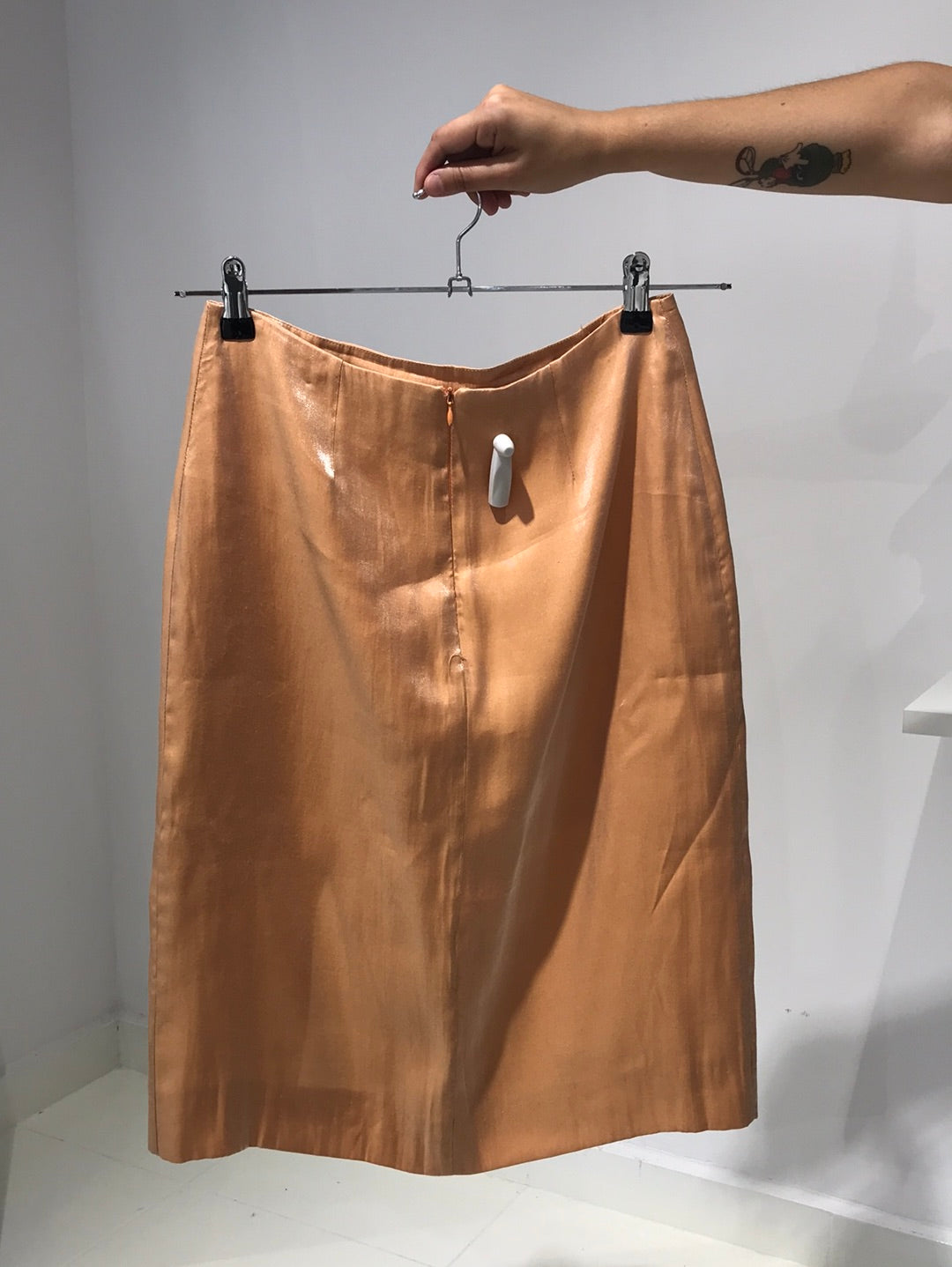 Vintage 90s Corporate Siren Shimmery Midi Skirt