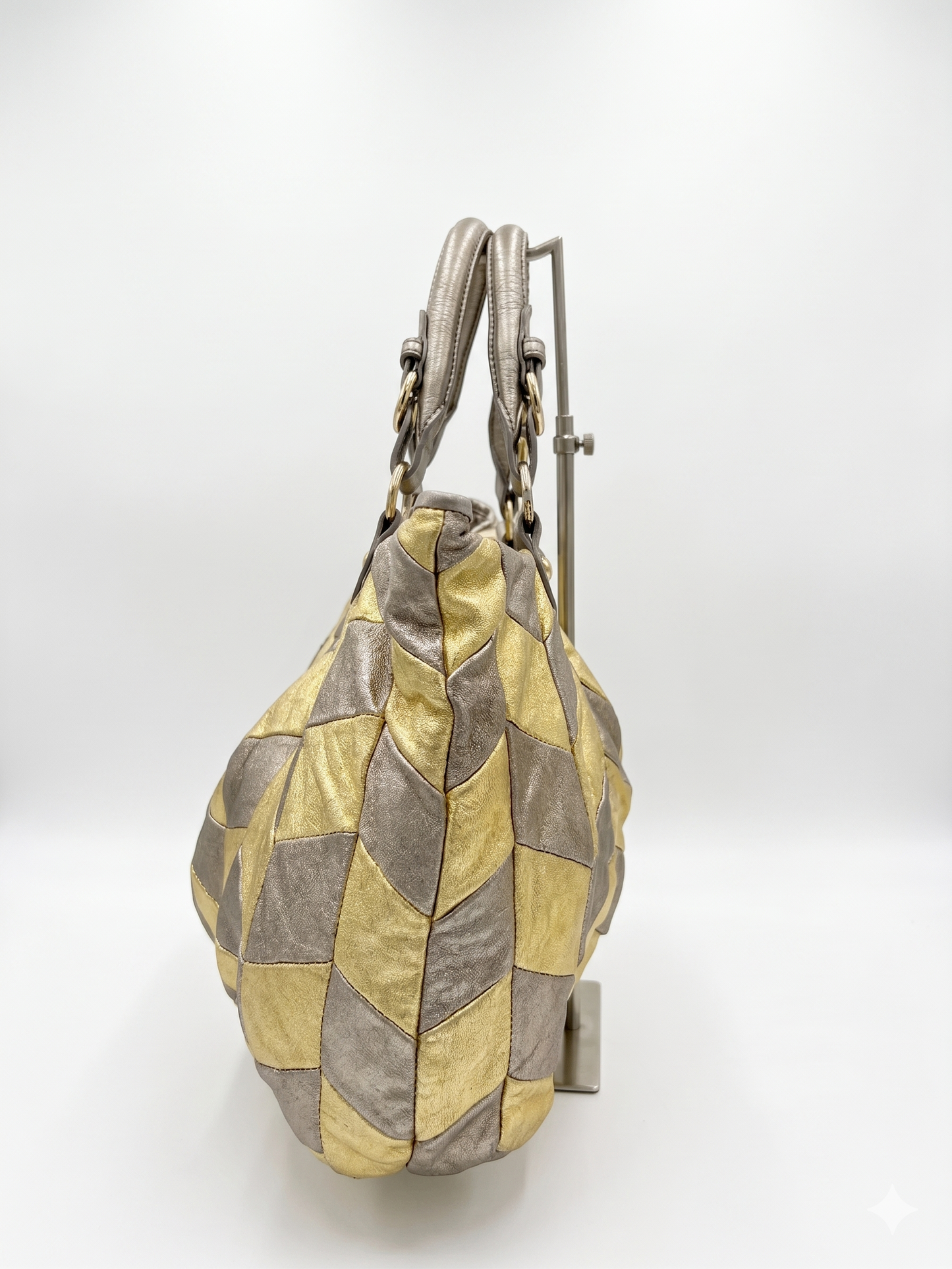 Rare Vintage 00s Miu Miu Braided Gold And Silver Maxi Bag
