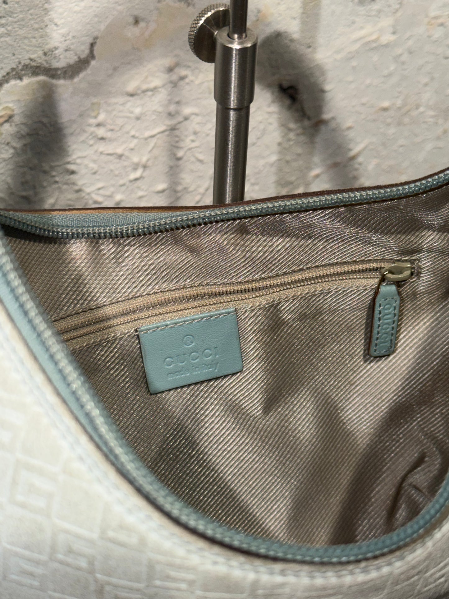 Vintage Y2K Gucci By Tom Ford Hobo Suede Bag In Baby Blue