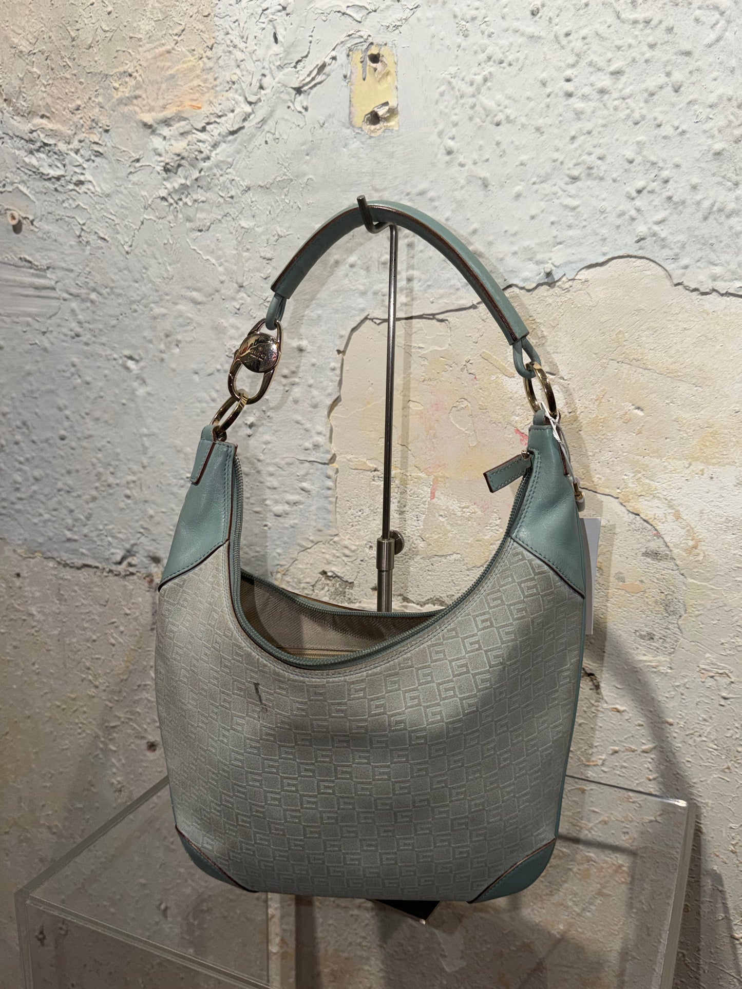 Vintage Y2K Gucci By Tom Ford Hobo Suede Bag In Baby Blue