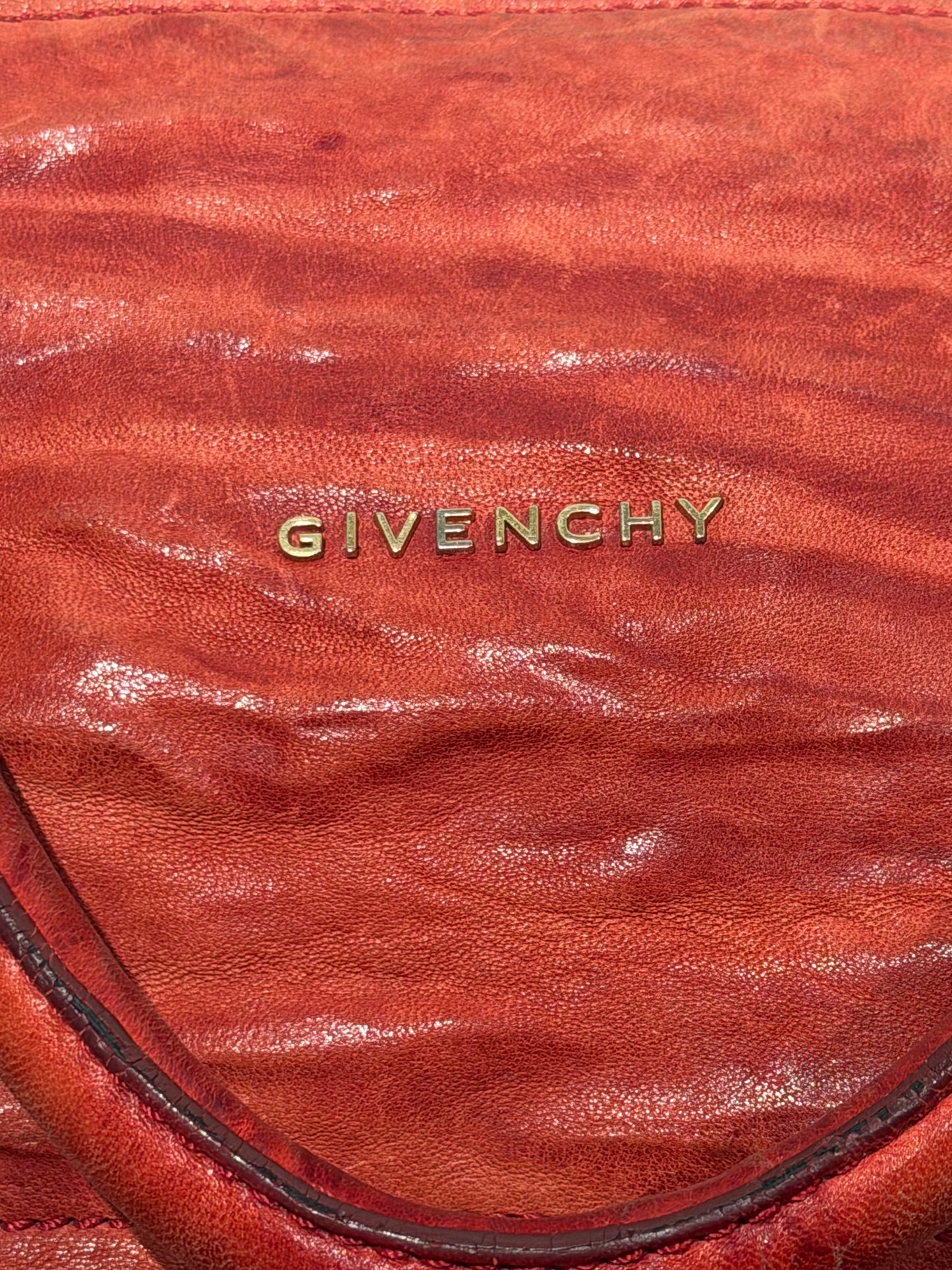Archive Vintage 00s Givenchy Pandora Ruched Maxi Bag In Red