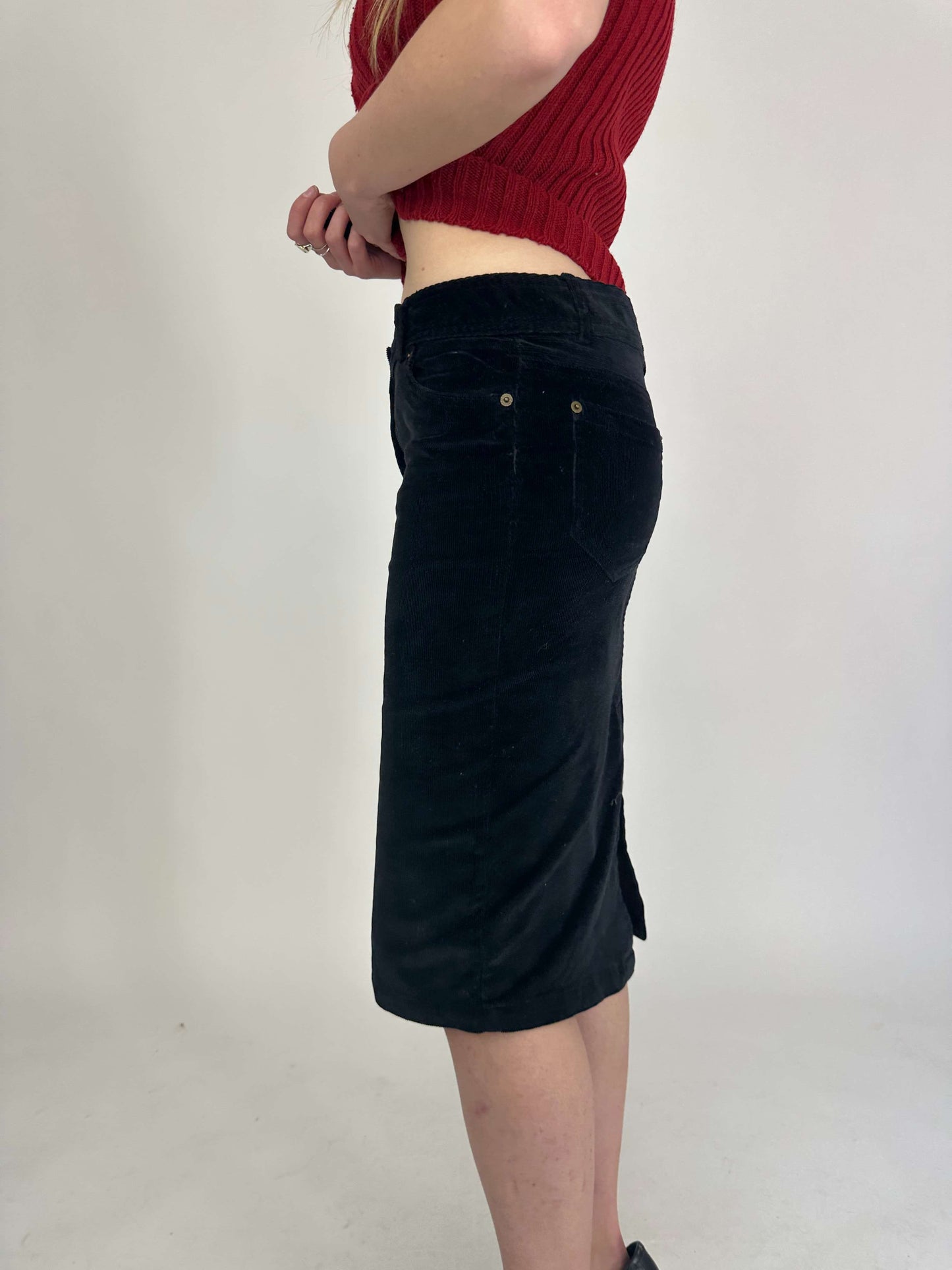 Vintage Y2K Low-Rise Corduroy Skirt